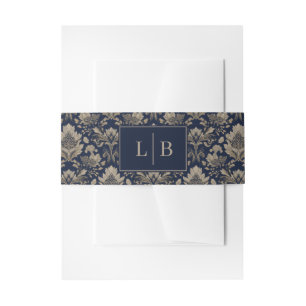 Luxuriöser Navy-Blumen-Teppich Einladungsbanderole