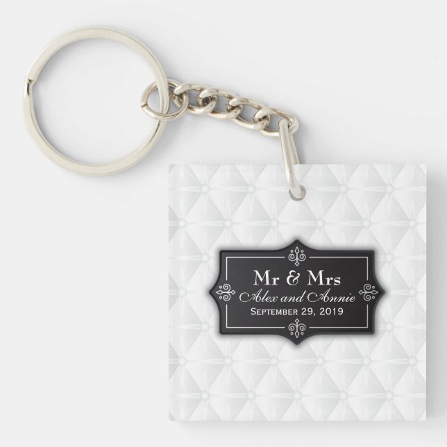 Luxuriöser Personalisierter Hochzeitssender Schlüs Schlüsselanhänger (Vorderseite)