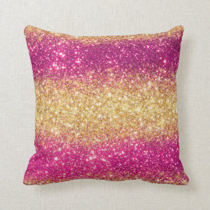 Luxuriöser Pink Gold Glitzer Kissen