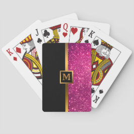 Luxuriöser Pink Gold Glitzer Spielkarten