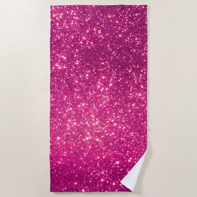 Luxuriöser Pink Gold Glitzer Strandtuch (Vorderseite)