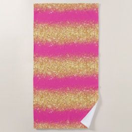 Luxuriöser Pink Gold Glitzer Strandtuch
