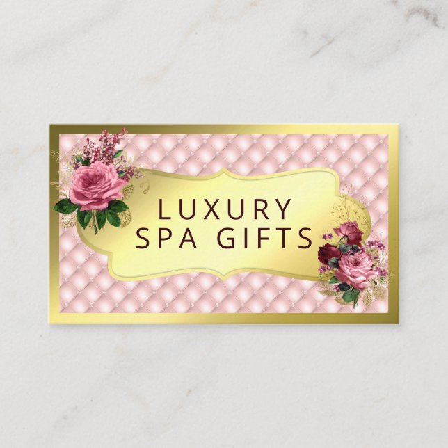 Luxuriöser Pink Gold Wellness-Center Bath Soak Soa Visitenkarte (Vorderseite)