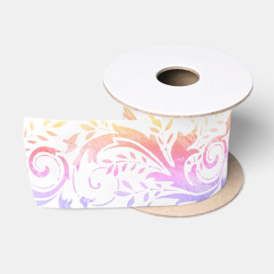 Luxuriöser Regenbogen Elegantes Foil Verziertes Bl Satinband
