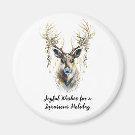 Luxuriöser Reindeer, frohe Wünsche für einen Urlau Magnet