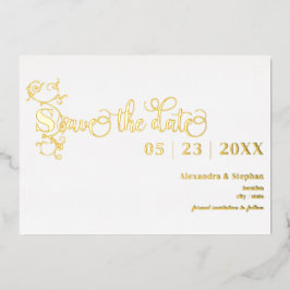 Luxuriöser romantischer Blüh Wedding Save the Date Folieneinladung