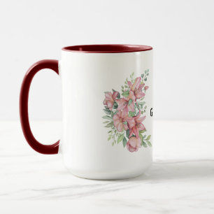 Luxuriöser rosa Blumenkranz Best Mom Ever Kaffeeta Tasse