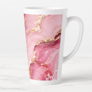 Luxuriöser rosa Ozeanmarmor mit goldenen Adern Milchtasse