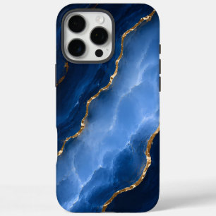 Luxuriöser Saphirblauer Marmor iPhone 16 Pro Max Hülle