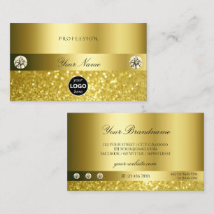 Luxuriöser schimmery Glitzer mit Logo Luminy Gold Visitenkarte