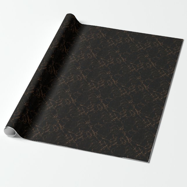 Luxuriöser schwarzer Marmor: Elegante Textur Geschenkpapier (Ungerollt)