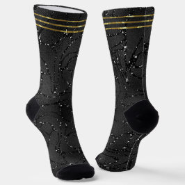 Luxuriöser schwarzer monochromatischer Glasuntergr Socken