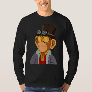 Luxuriöser Steampunk-Affe NFT-Themen Steam Punk Mö T-Shirt