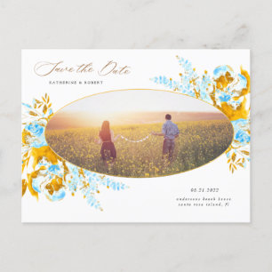 luxuriöser, türkisfarbener Save the Date Postkarte