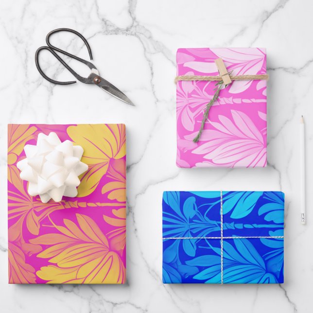 Luxuriöser und schöner Urlaub Geschenkpapier Set (Vorderseite)