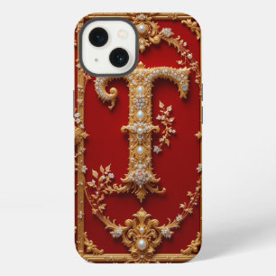 Luxuriöser Verzierte Goldbuchstabe T iPhone Hülle
