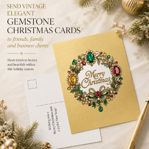 Luxuriöser Weihnachtskranz Elegante Weihnachtsgrüß Postkarte