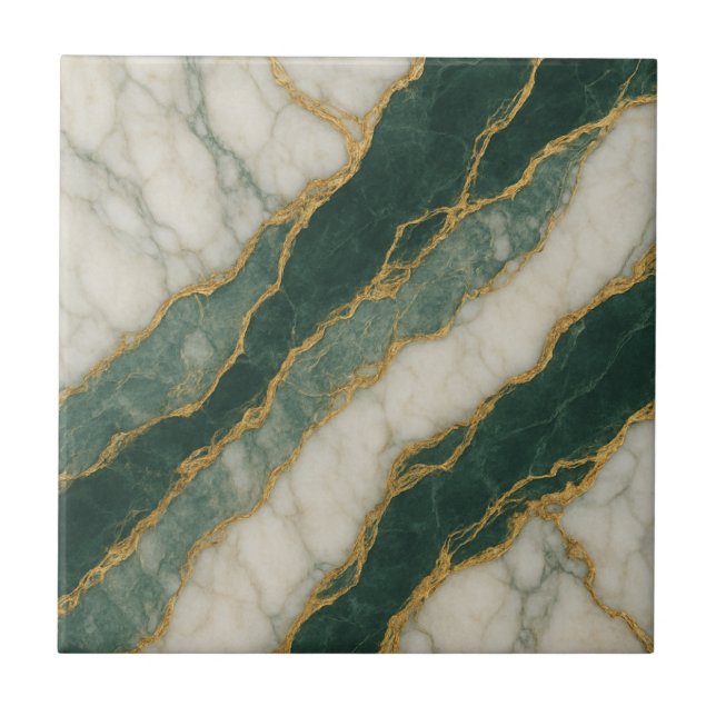 Luxuriöser weißer Marmor mit goldenen Venen Fliese (Vorderseite)
