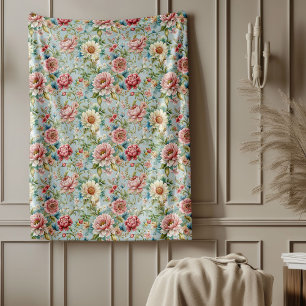 Luxuriöses 18. Jahrhundert Inspiriert Delicate Flo Fleecedecke