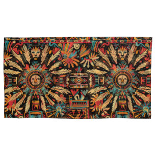 Luxuriöses Aquamarines "Aztec Dream" King Pillowca Kissenbezug