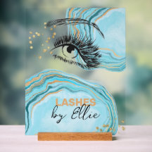 Luxuriöses Aquamarines Gold-Marmor Lash Extension 