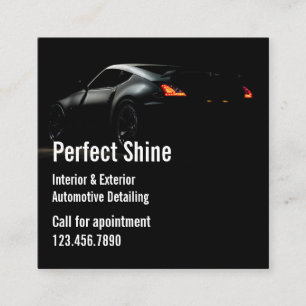 Luxuriöses Auto im Detail Auto Reinigung Reparatur Quadratische Visitenkarte