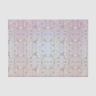 Luxuriöses Barock Gold Damask Muster auf Pastel Om Seidenpapier