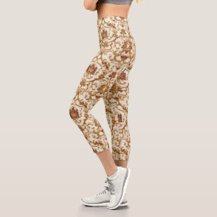 Luxuriöses Barock-Goldornament auf Elfenbein Capri Leggings