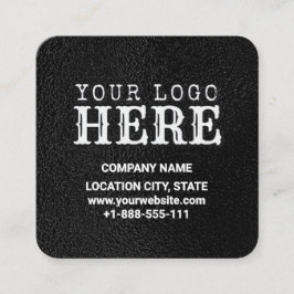 Luxuriöses Black Custom Logo & QR Code Square Busi Quadratische Visitenkarte