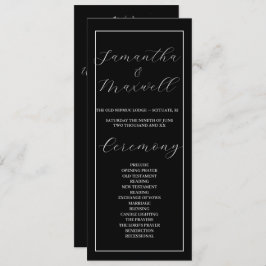 Luxuriöses Black Elegant Hochzeitsprogramm