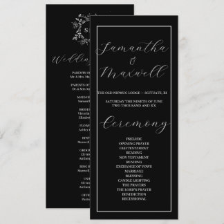 Luxuriöses Black Elegant Hochzeitsprogramm