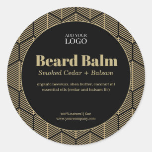 Luxuriöses Black & Gold-Round-Product-Label Runder Aufkleber