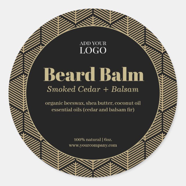 Luxuriöses Black & Gold-Round-Product-Label Runder Aufkleber (Vorderseite)