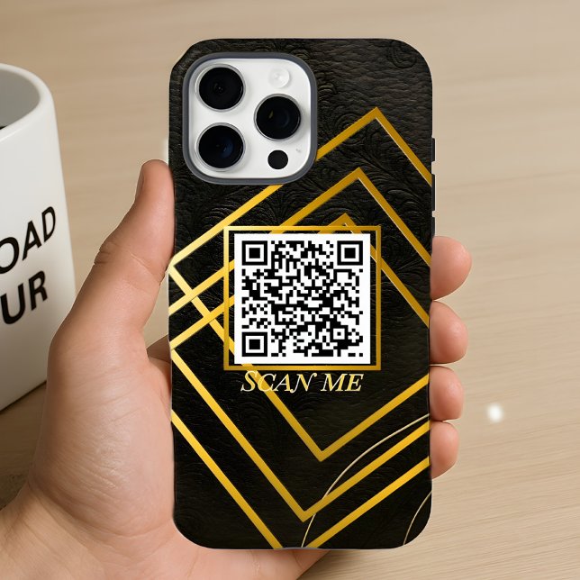 Luxuriöses Black Phone Case mit individuellem QR C (Von Creator hochgeladen)