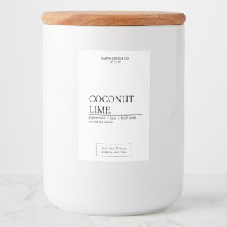 Luxuriöses Black & White Matte Candle Label Lebensmitteletikett