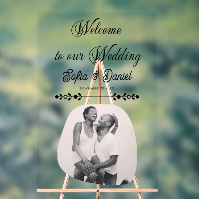 Luxuriöses Black & White Wedding Chic Artistic Cou Acrylschild (Neutral)