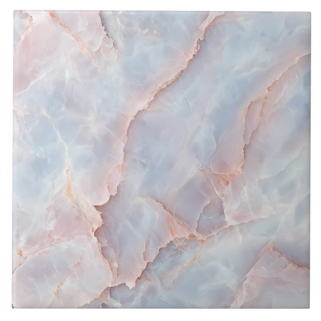Luxuriöses Blau und rosa Edelstein Modernes Elegan Fliese (Vorderseite)
