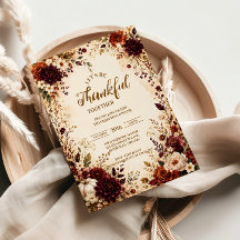 Luxuriöses burgunderrotes florales Thanksgiving-Di