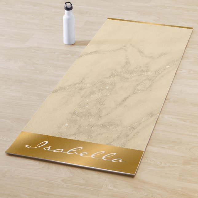 Luxuriöses Champagner Gold Glitzer Marmor Yogamatte (Beispiel)