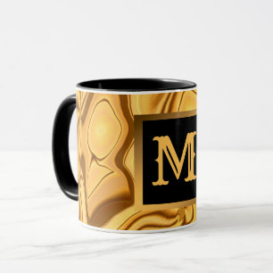 Luxuriöses Elegantes Goldmedaille Mit Monogramm Tasse