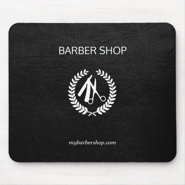 Luxuriöses Friseur goldenes schwarzes Leder ausseh Mousepad (Vorne)