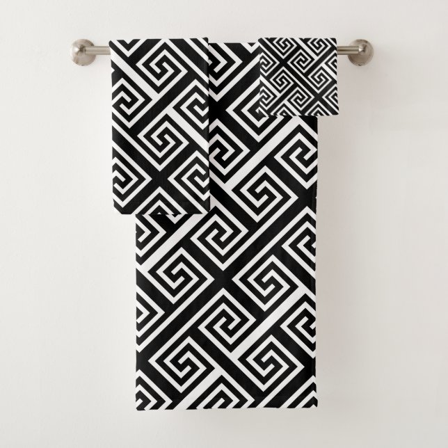 Luxuriöses geometrisches, griechisches Handtuchhan Badhandtuch Set (Insitu)