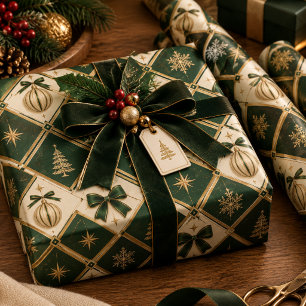 Luxuriöses geometrisches Weihnachtspapier Geschenkpapier