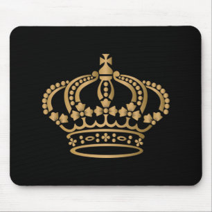 Luxuriöses Gold Crown Black Mousepad