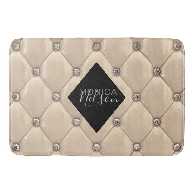luxuriöses Gold-getuftes Monogramm Badematte (Vorderseite)