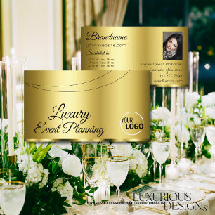 Luxuriöses Gold Glamour mit Logo und Foto Visitenkarte