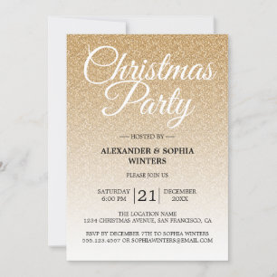 Luxuriöses Gold Glitzer Ombre Party Einladung