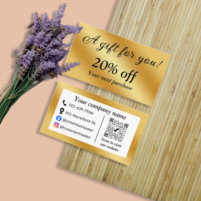 Luxuriöses Gold metallisch Rabattkarte (Von Creator hochgeladen)