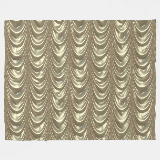 Luxuriöses Gold mit Rüschen besetztes Satin Fleecedecke (Vorderseite (Horizontal))