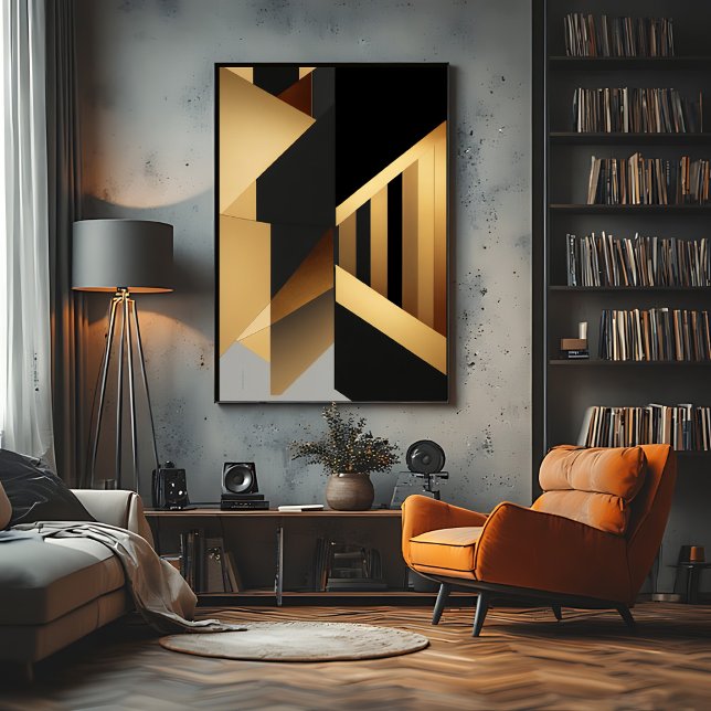 Luxuriöses Gold-Schwarz-Abstrakt Poster (Von Creator hochgeladen)